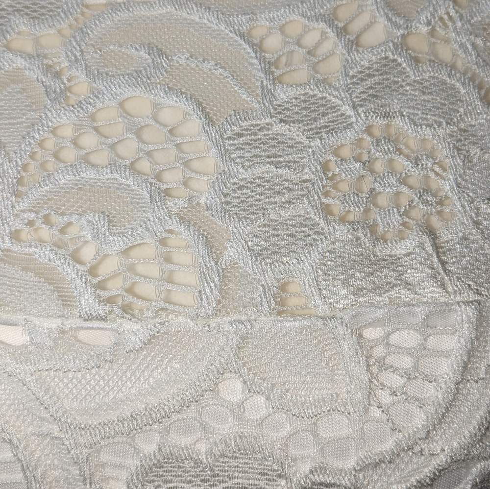Cb Established 1962 White Lace Dress Size Medium Sleeveless Lined Midi - Picture 4 of 14